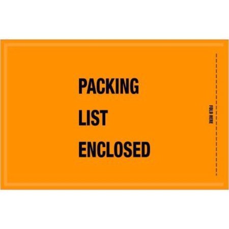 BOX PACKAGING Full Face Mil/Spec Envelopes, "Packing List Enclosed" Print, 8"L x 5-1/4"W, Orange, 1000/Pack GSA20EL